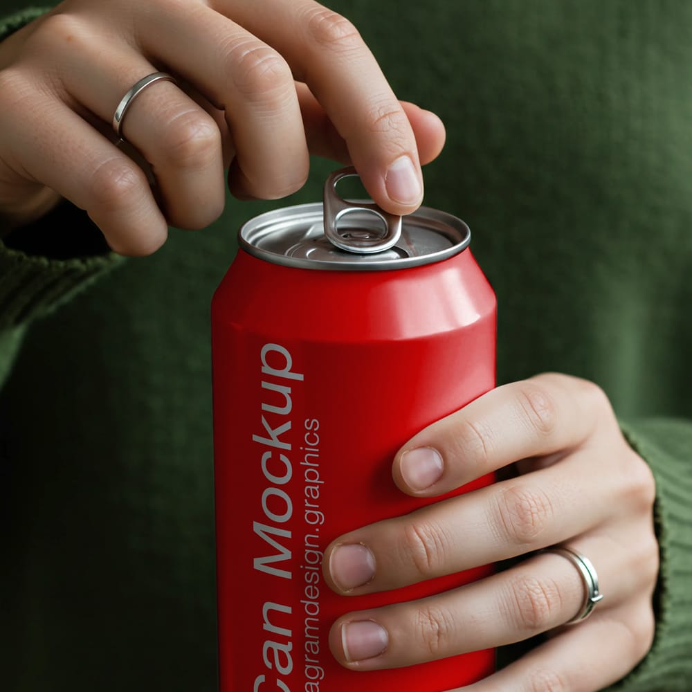 Free Coca Cola Can Mockup PSD
