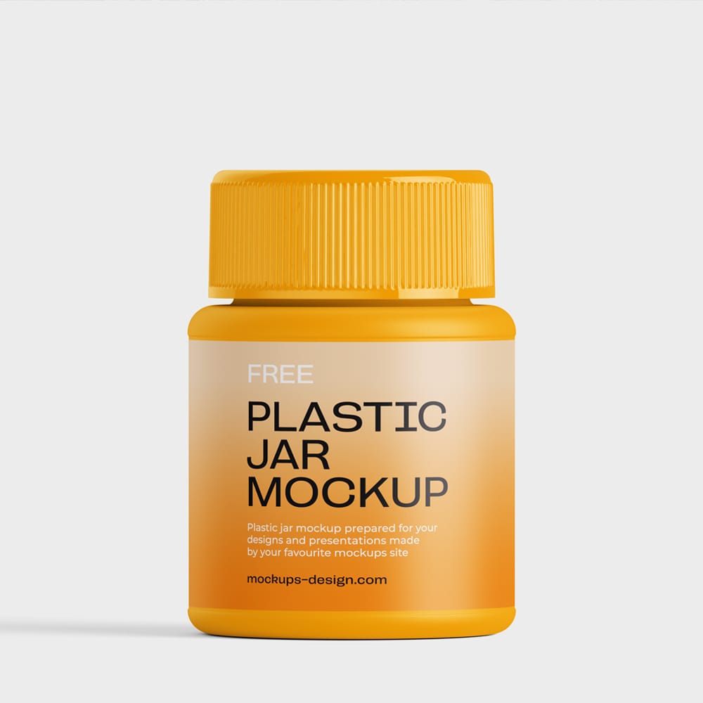 Free Compact Plastic Jar Mockup PSD