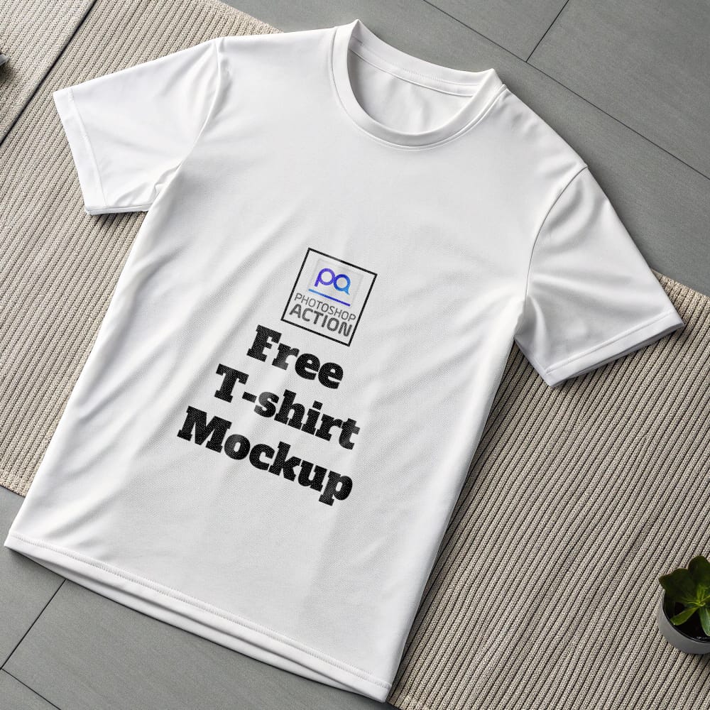 Free Crew Neck T-Shirt Mockup PSD