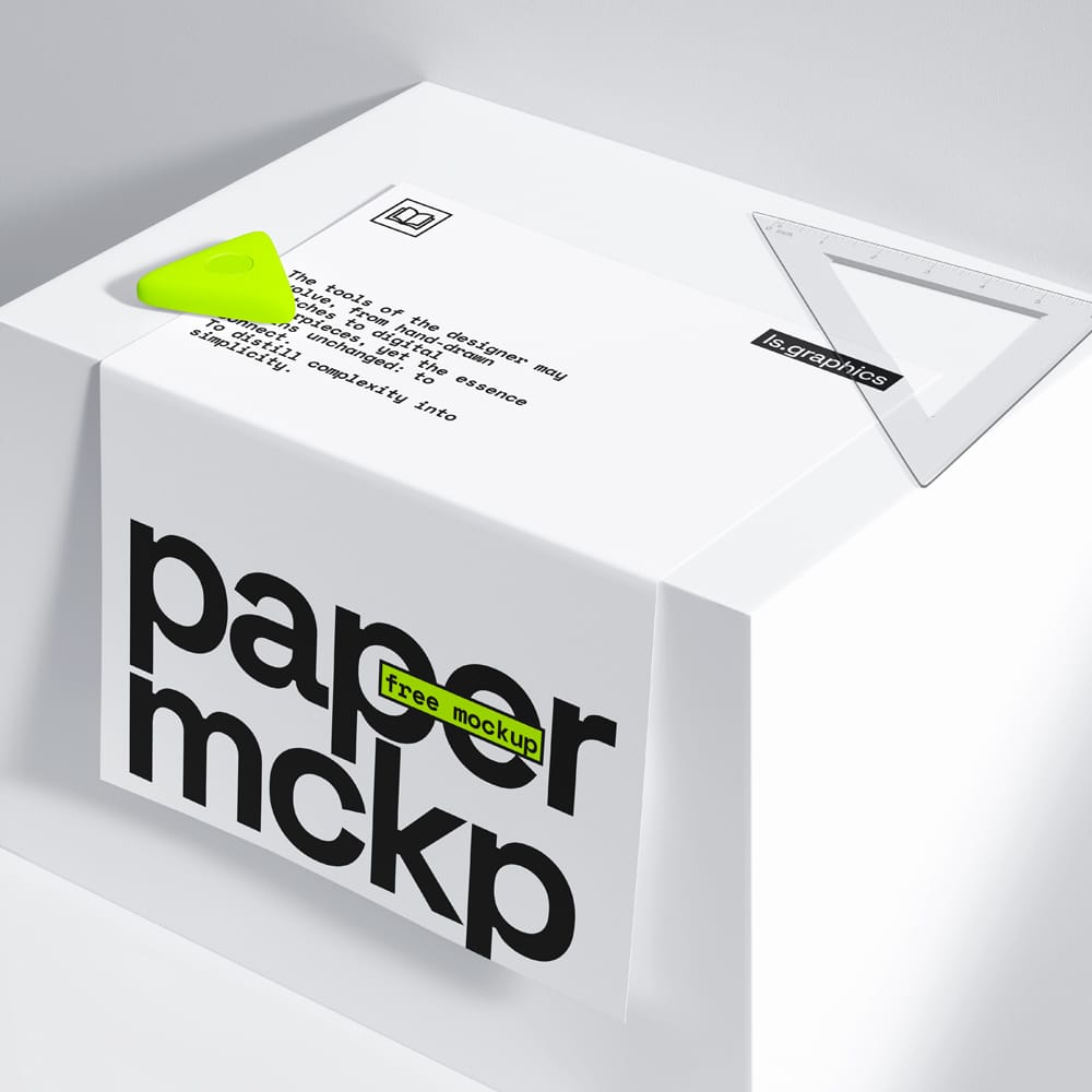 Free Folded Paper Mockup PSD