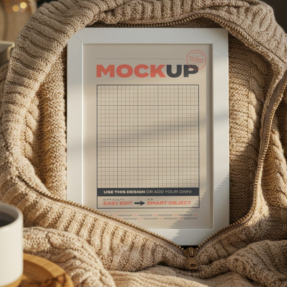 Free Frame Poster Mockups inside Cozy Wool Sweater PSD