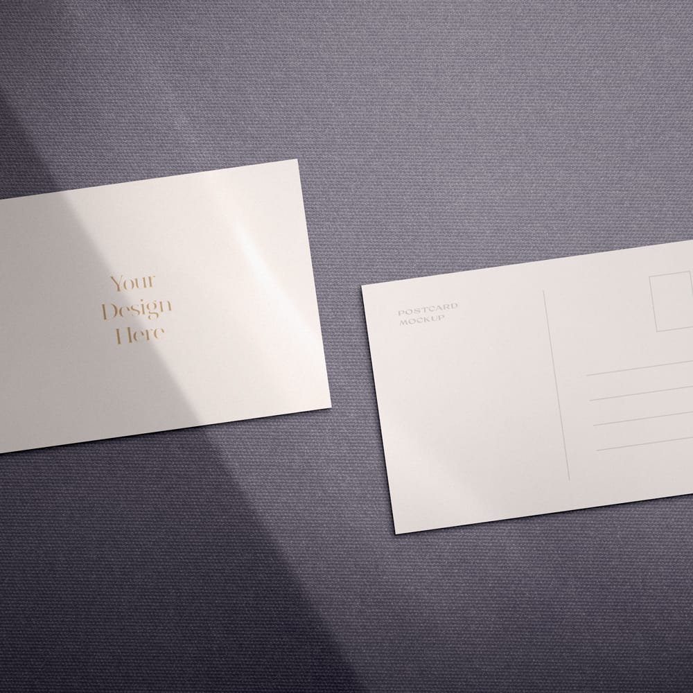 Free Front and Back Postcard Mockup PSD