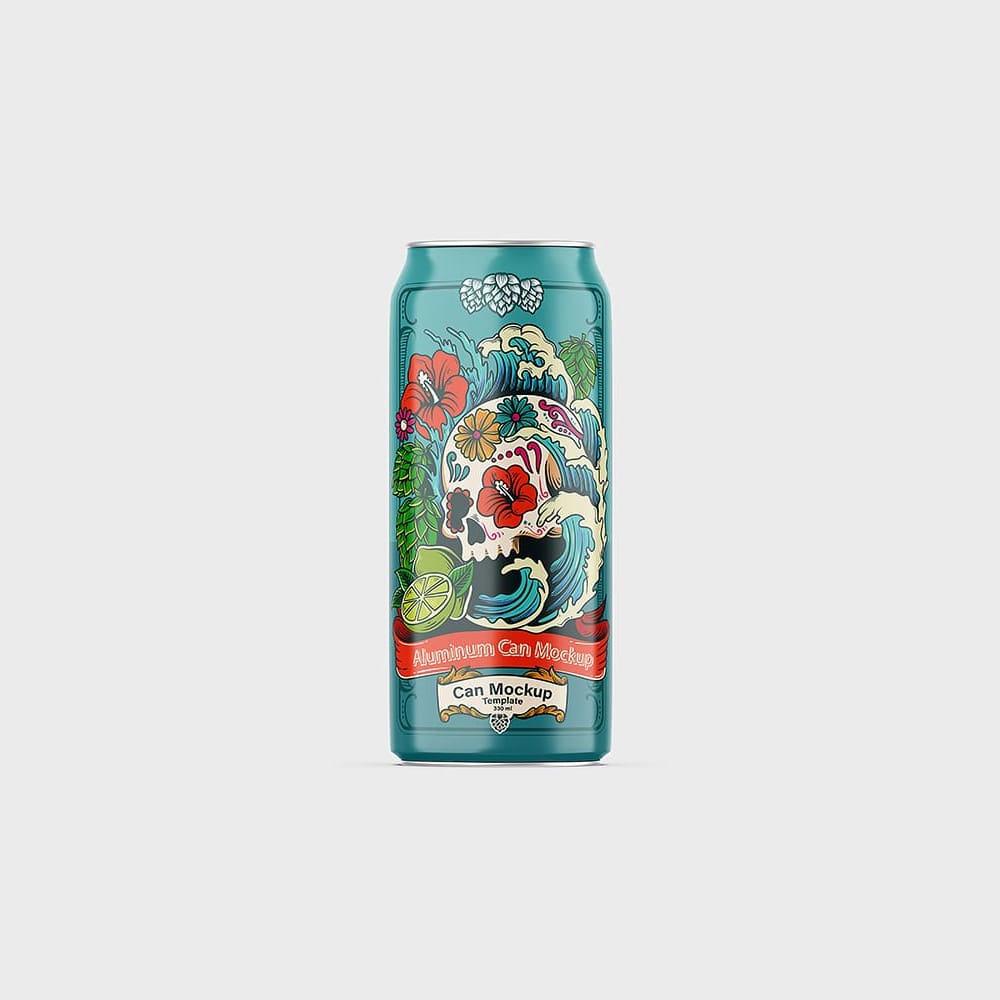  Free Glossy Energy Drink Can Mockup PSD