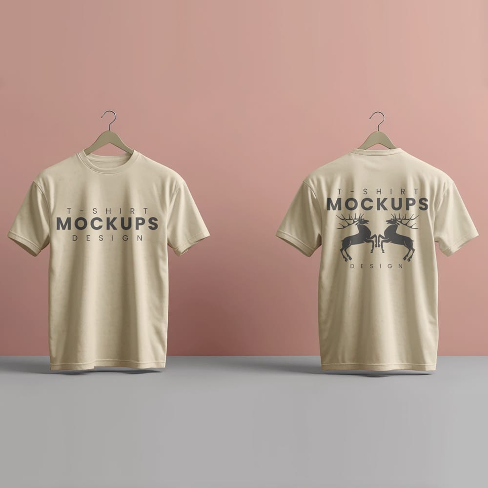 Free Hanging T-Shirt Mockups PSD