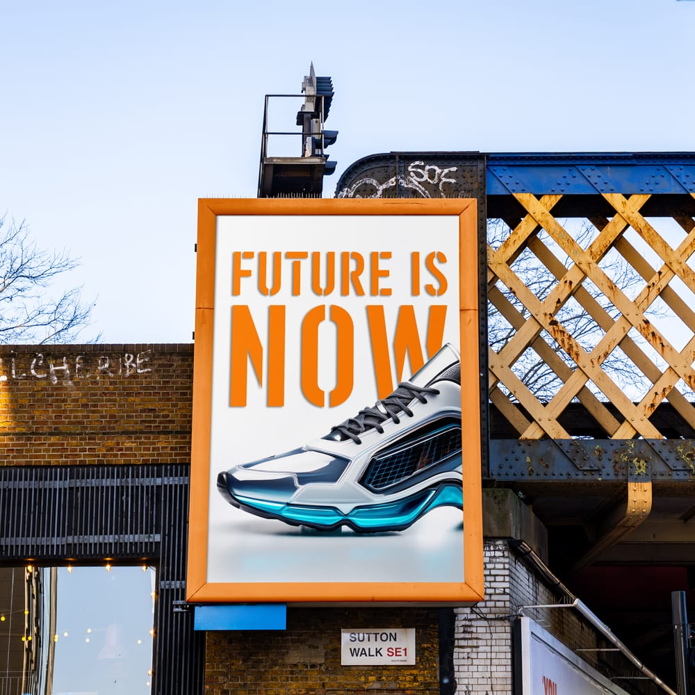 Free Hanging Vertical Billboard Mockup PSD