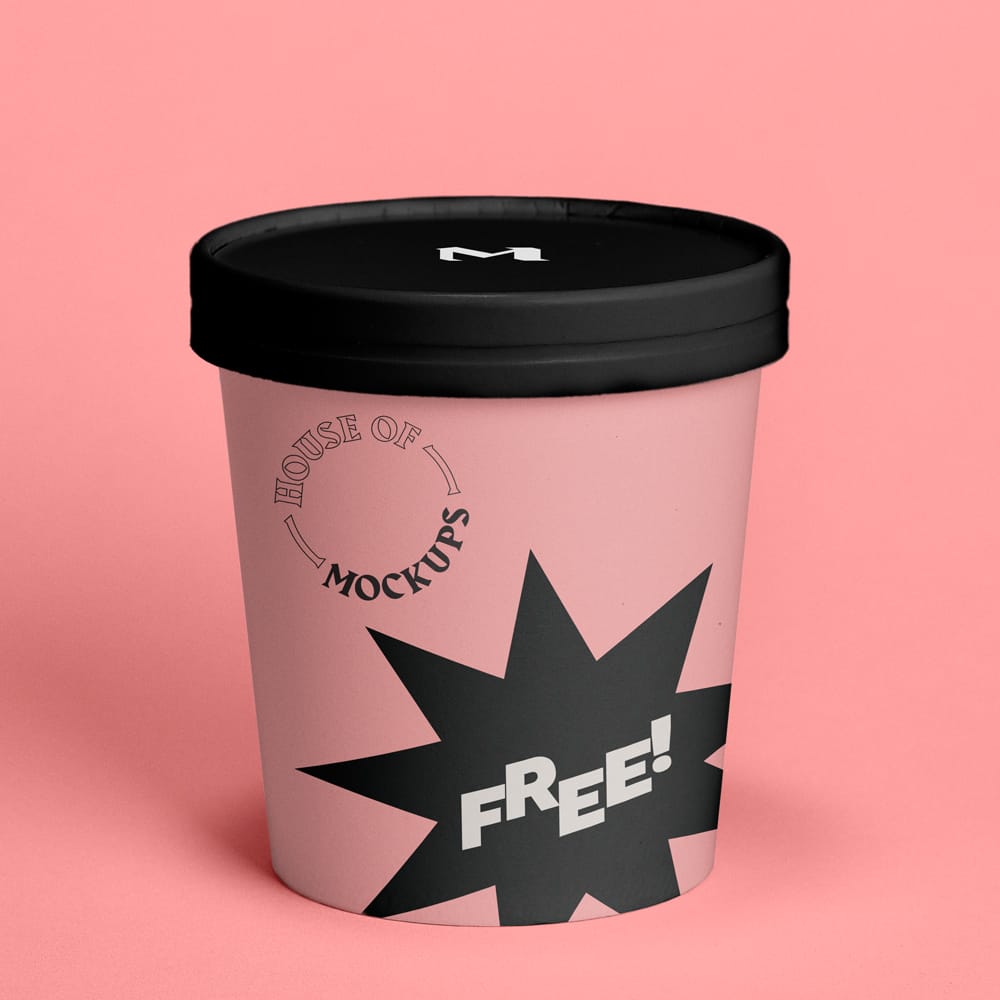 Free Ice Cream Packaging Mockup PSD