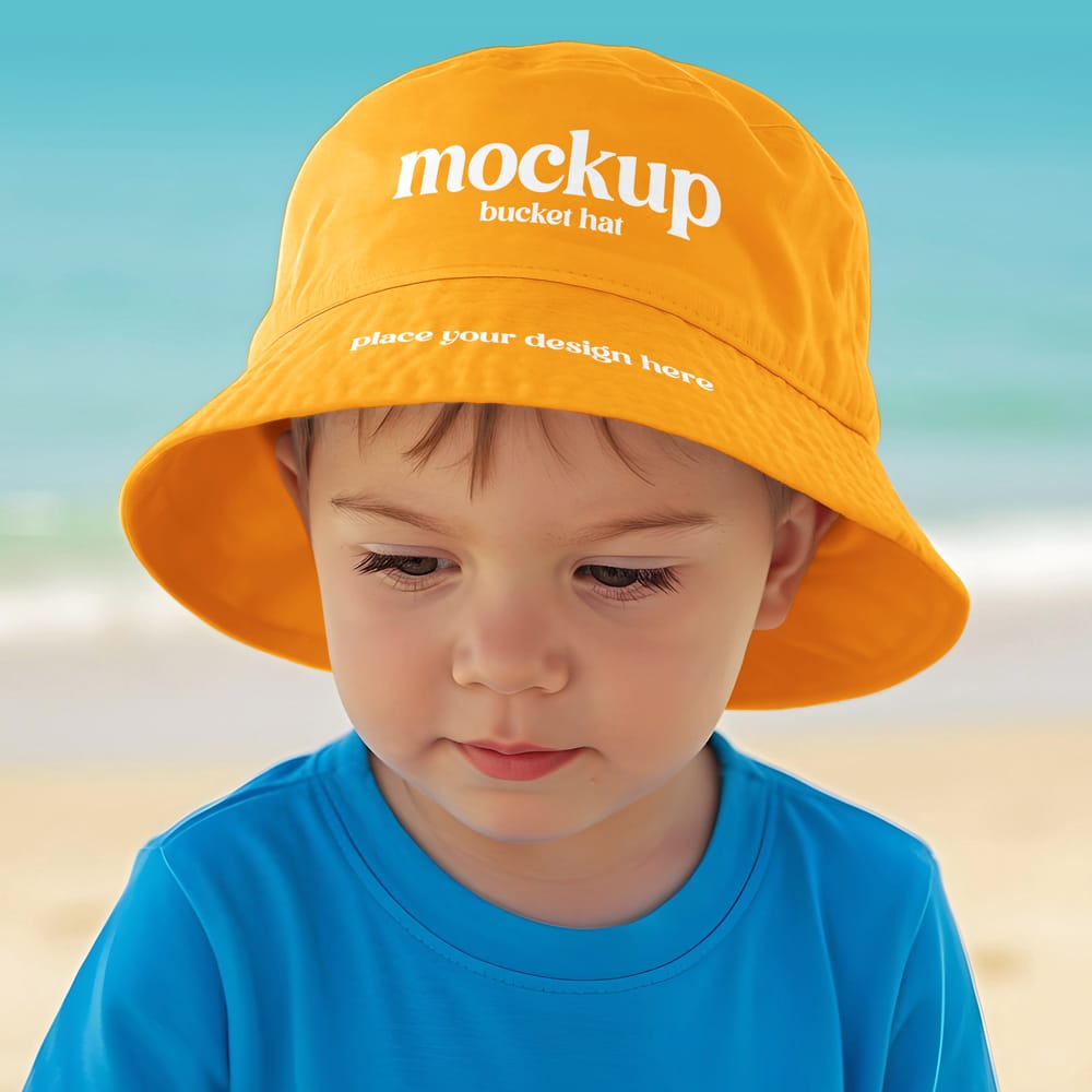 Free Kids Bucket Hat Mockup PSD