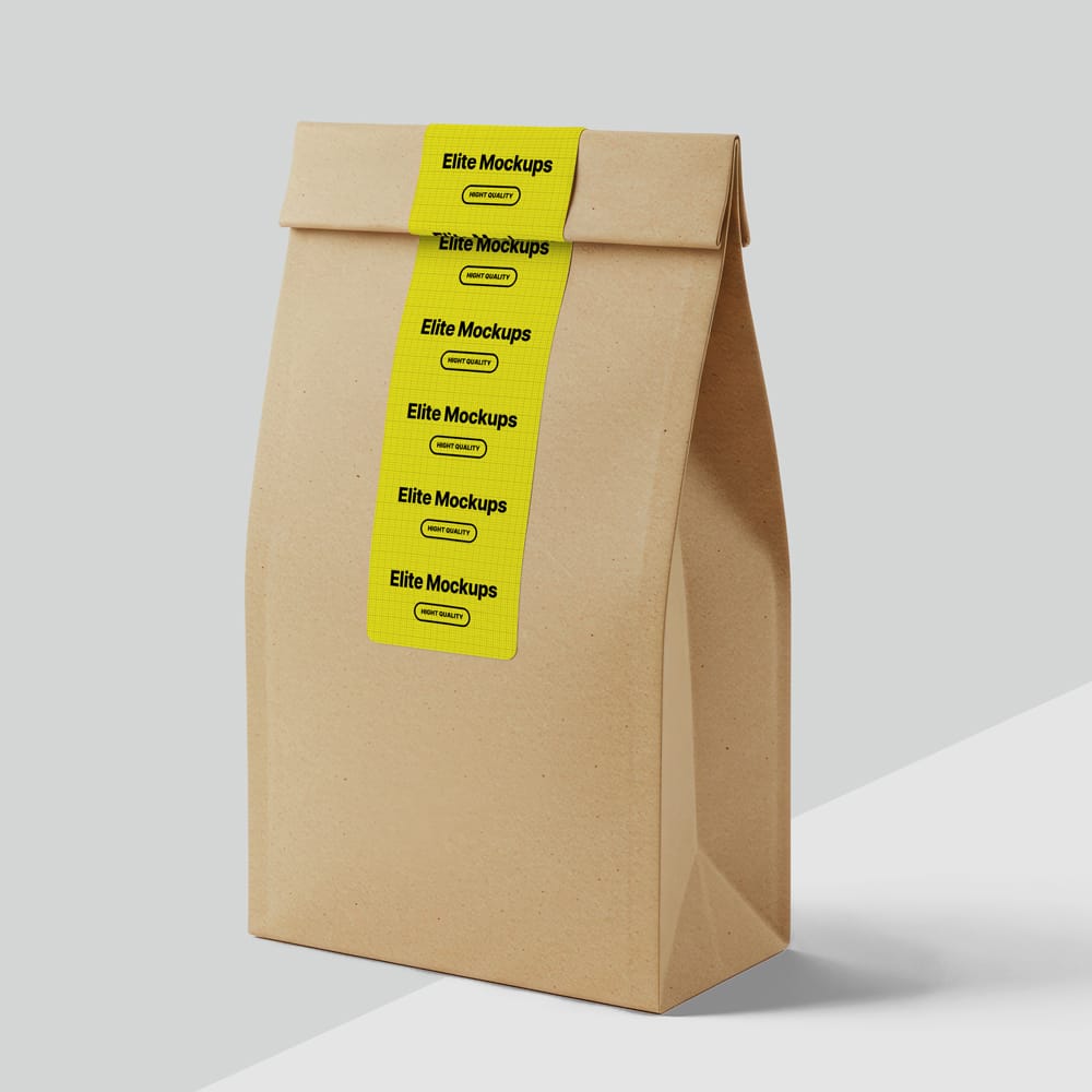 Free Kraft Bakery Paper Bag Mockup PSD