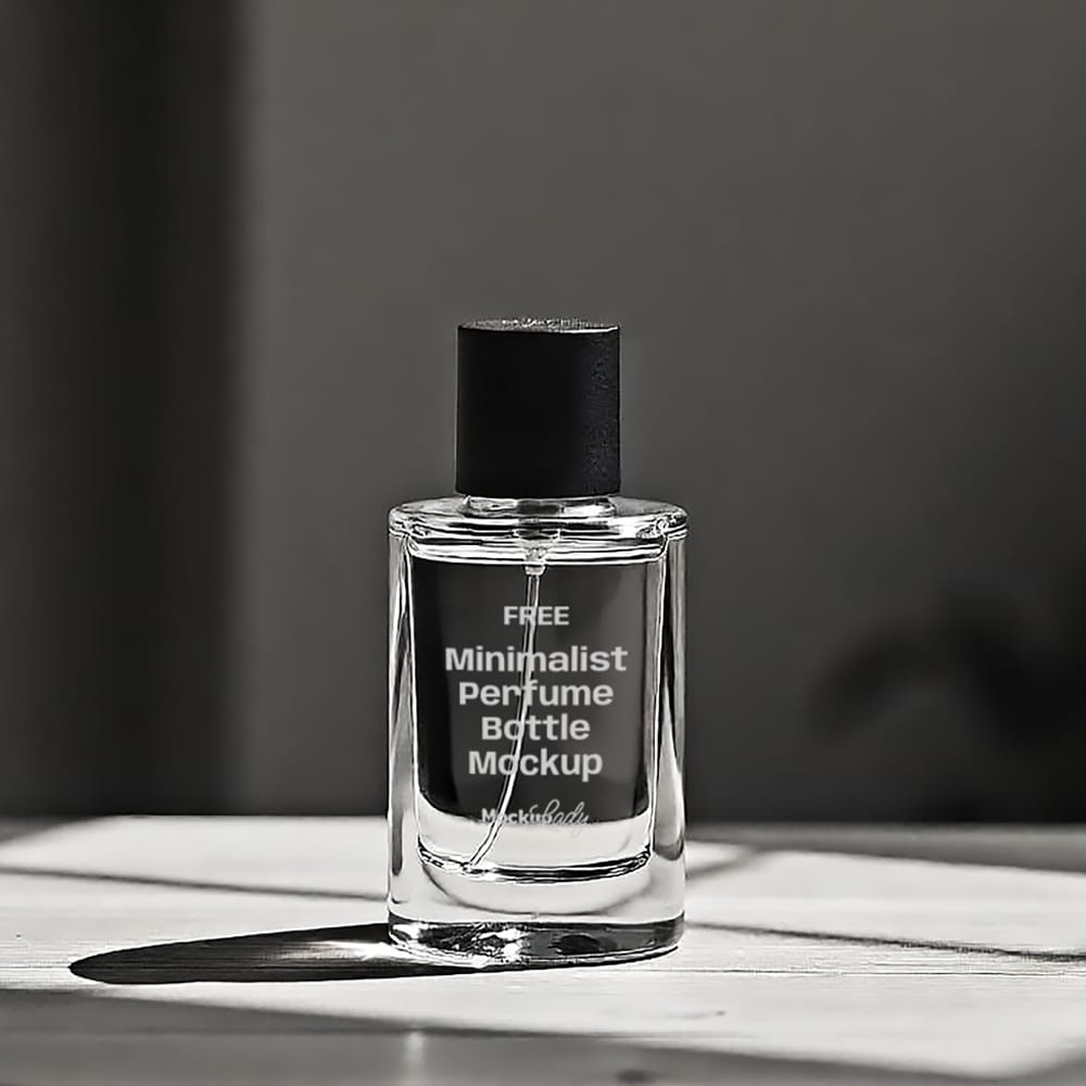 Free Minimalist Perfume Bottle Mockup PSD