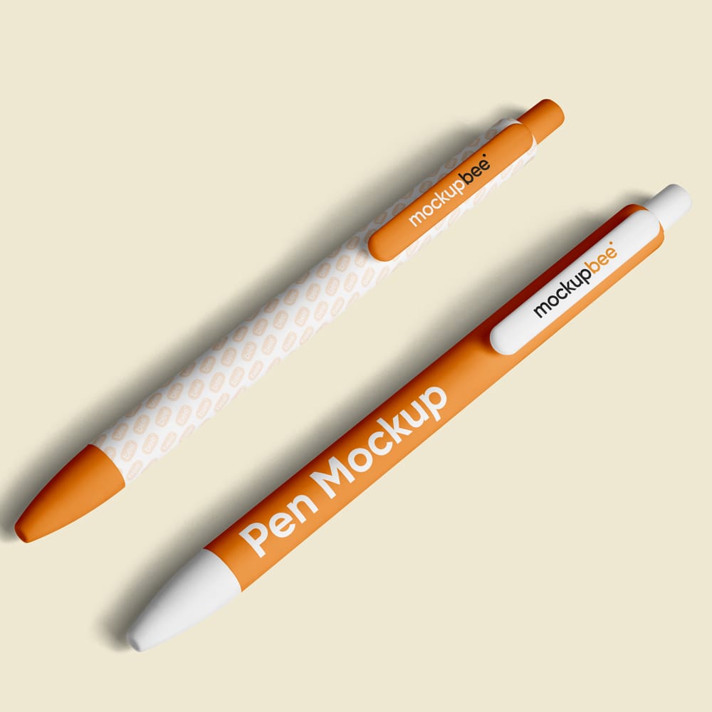 Free Perspective Classic Pen Mockups PSD