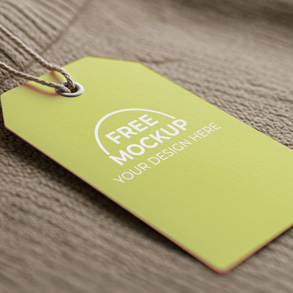 Free Photorealistic Hang Tag Mockup PSD