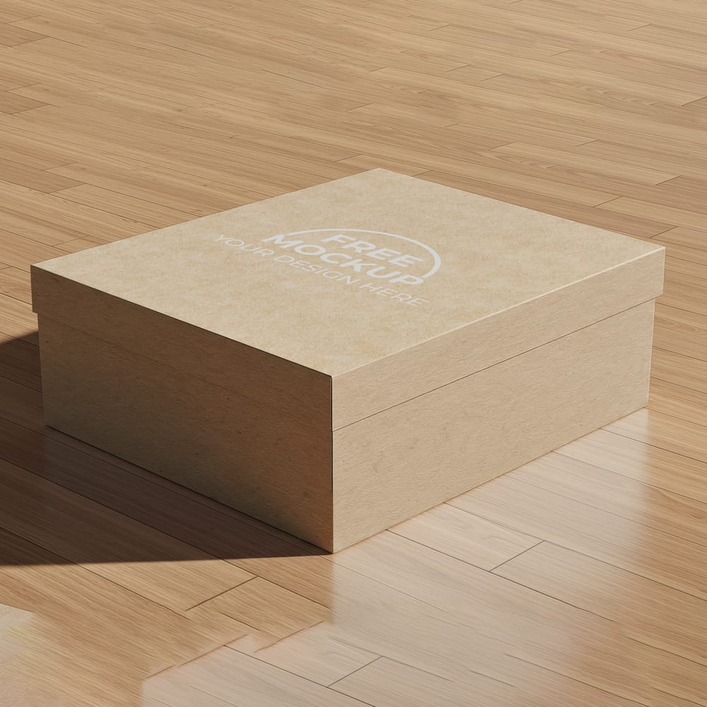 Free Photorealistic Shoe Box Mockup PSD