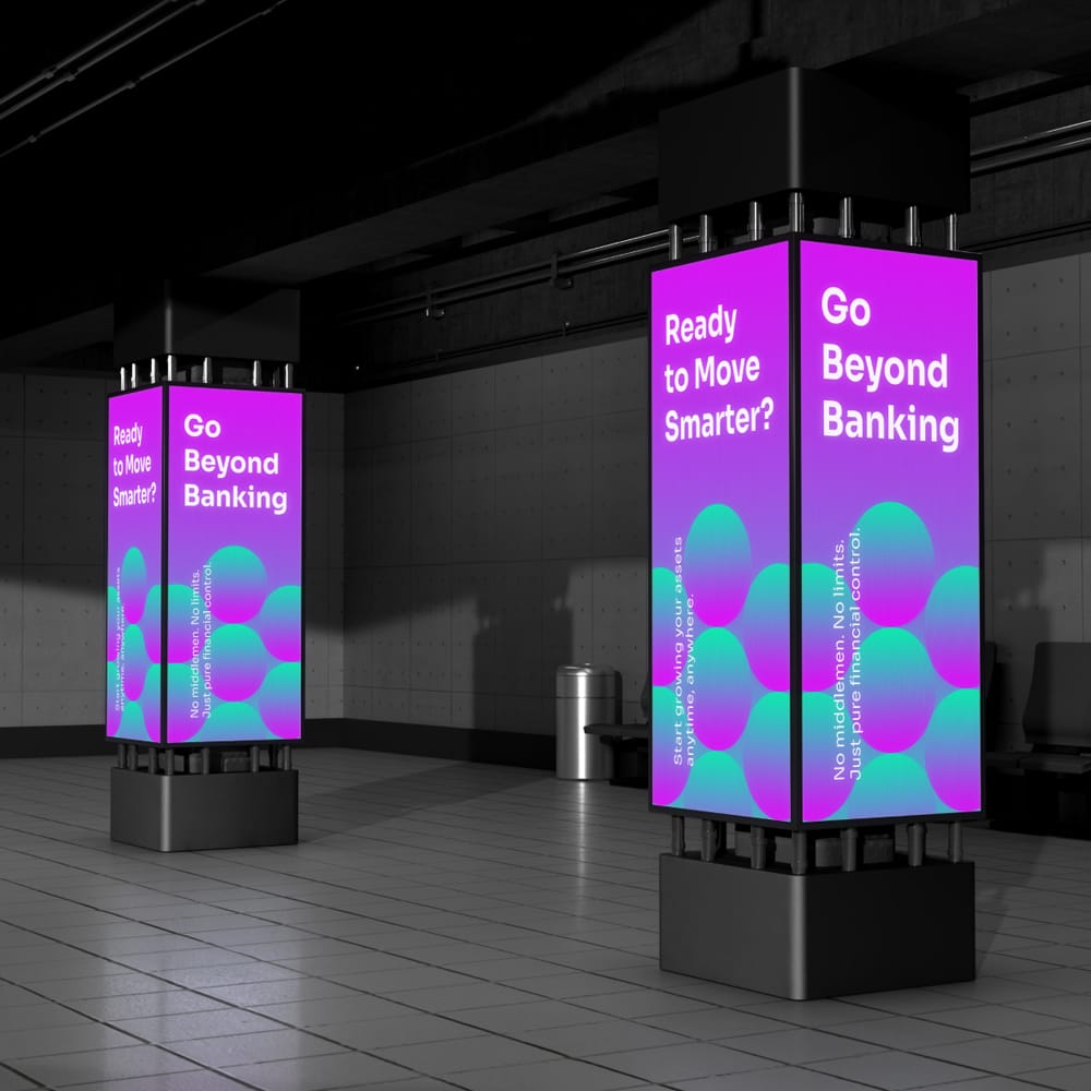 Free Pillar Advertising Mockup PSD