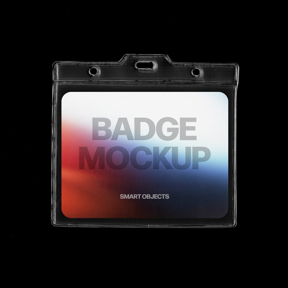 Free Plastic Sleeve Badge Mockup PSD