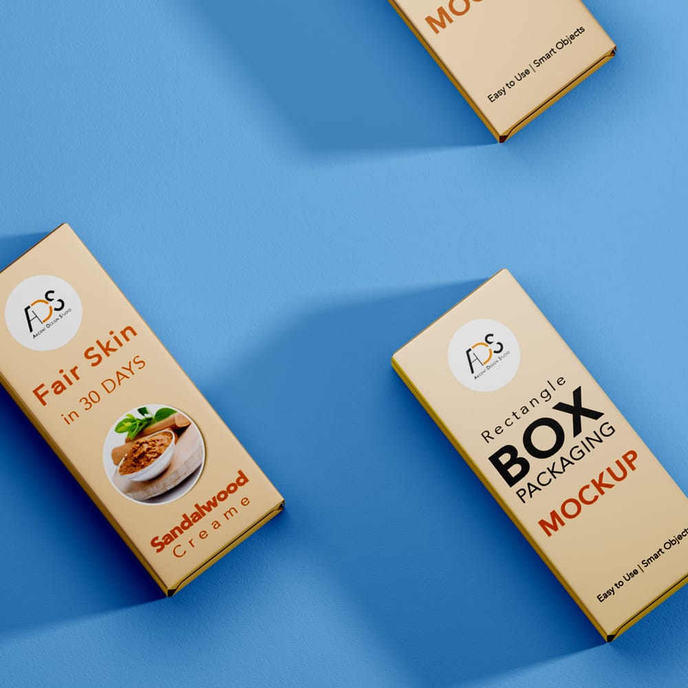 Free Realistic Box Packaging Mockup PSD