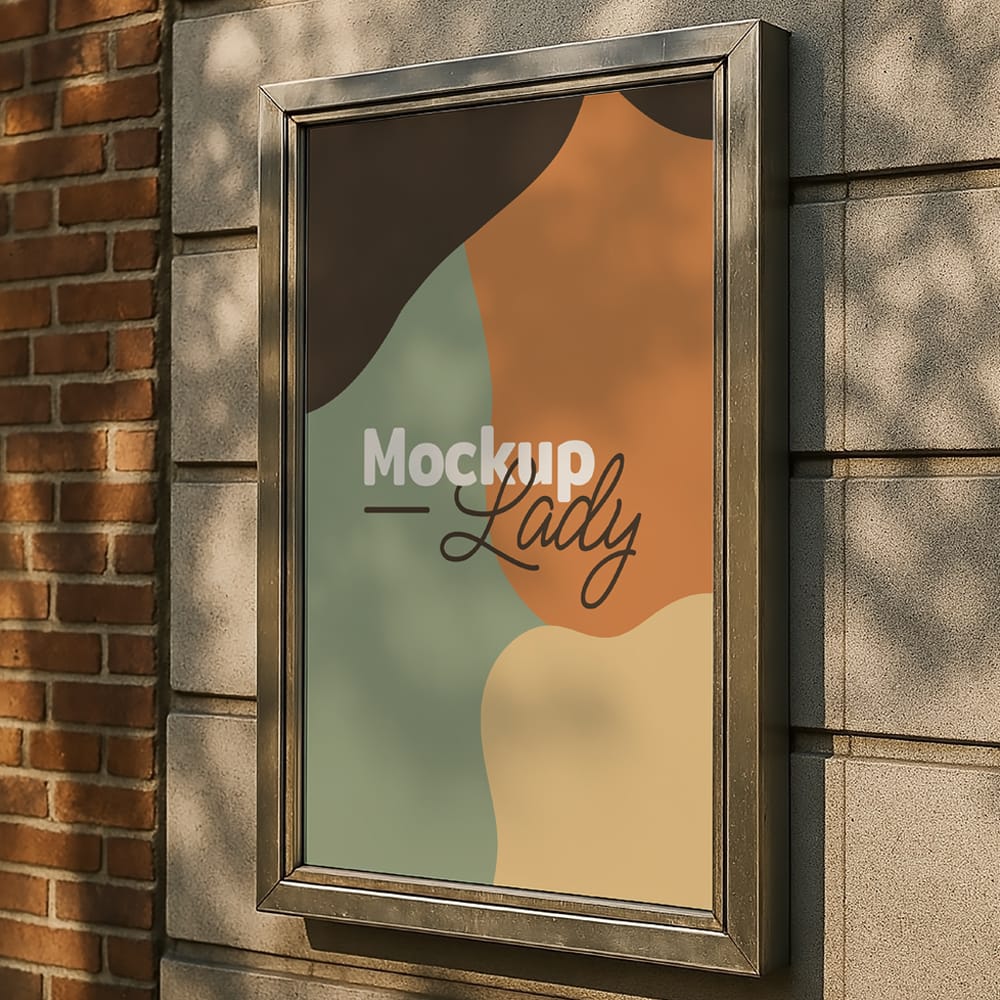 Free Realistic Outdoor Poster Mockup PSD