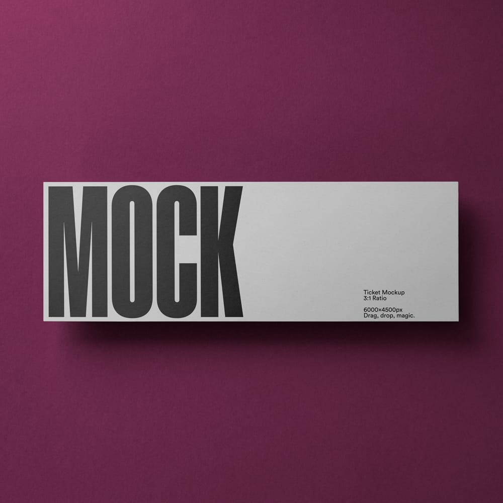 Free Realistic Ticket Mockup PSD