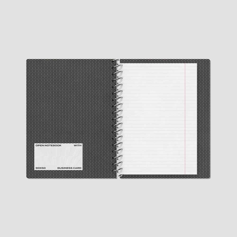 Free Spiral Notebook and Business Card Mockup PSD