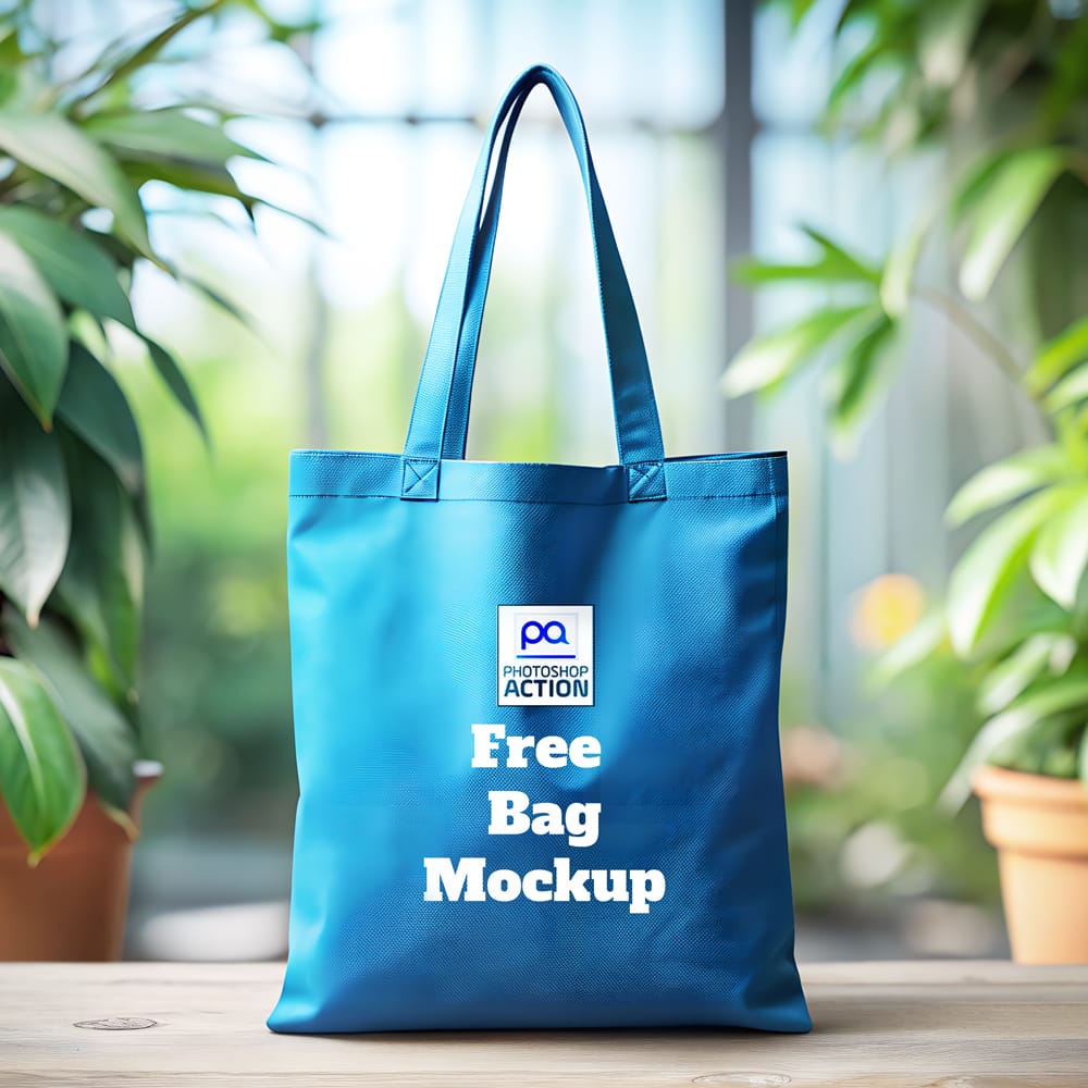 Free Standing Shopping Bag Mockup Set PSD