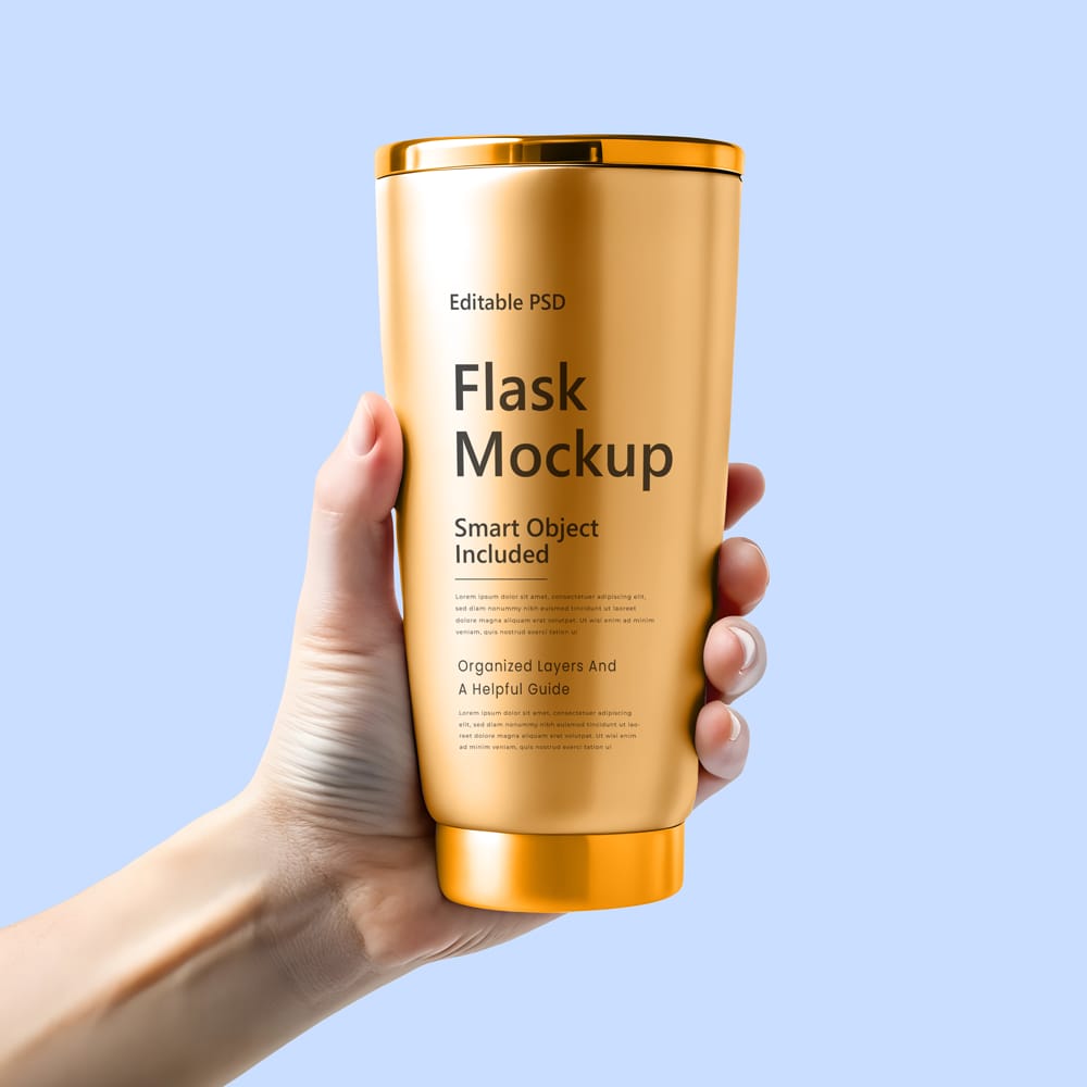 Free Steel Tumbler Mockup PSD