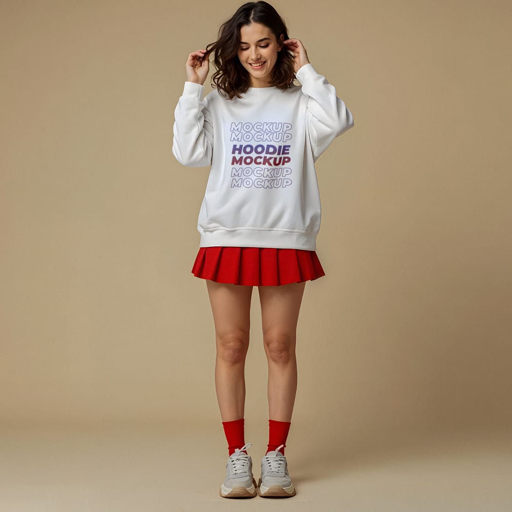 Free Streetwear Oversized Hoodie Mockup PSD