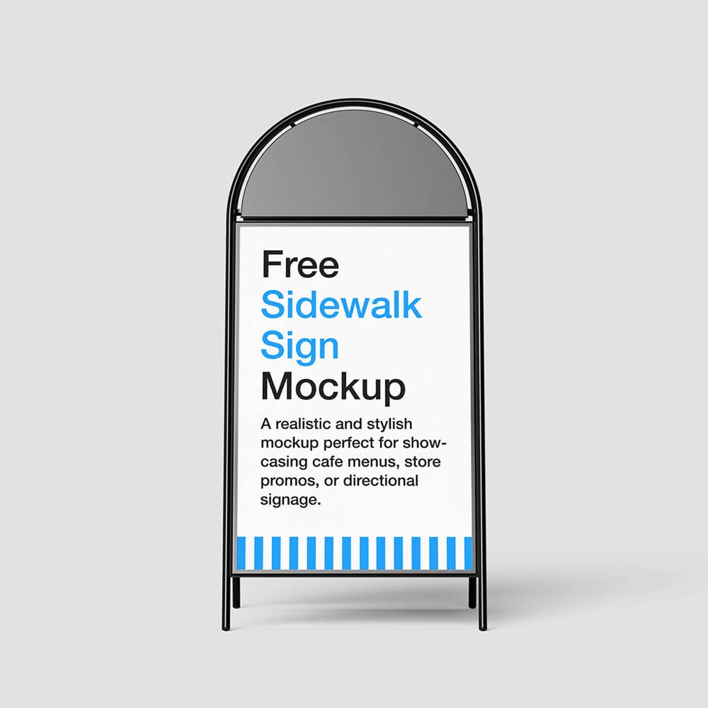Free Stylish Sidewalk Sign Mockup PSD