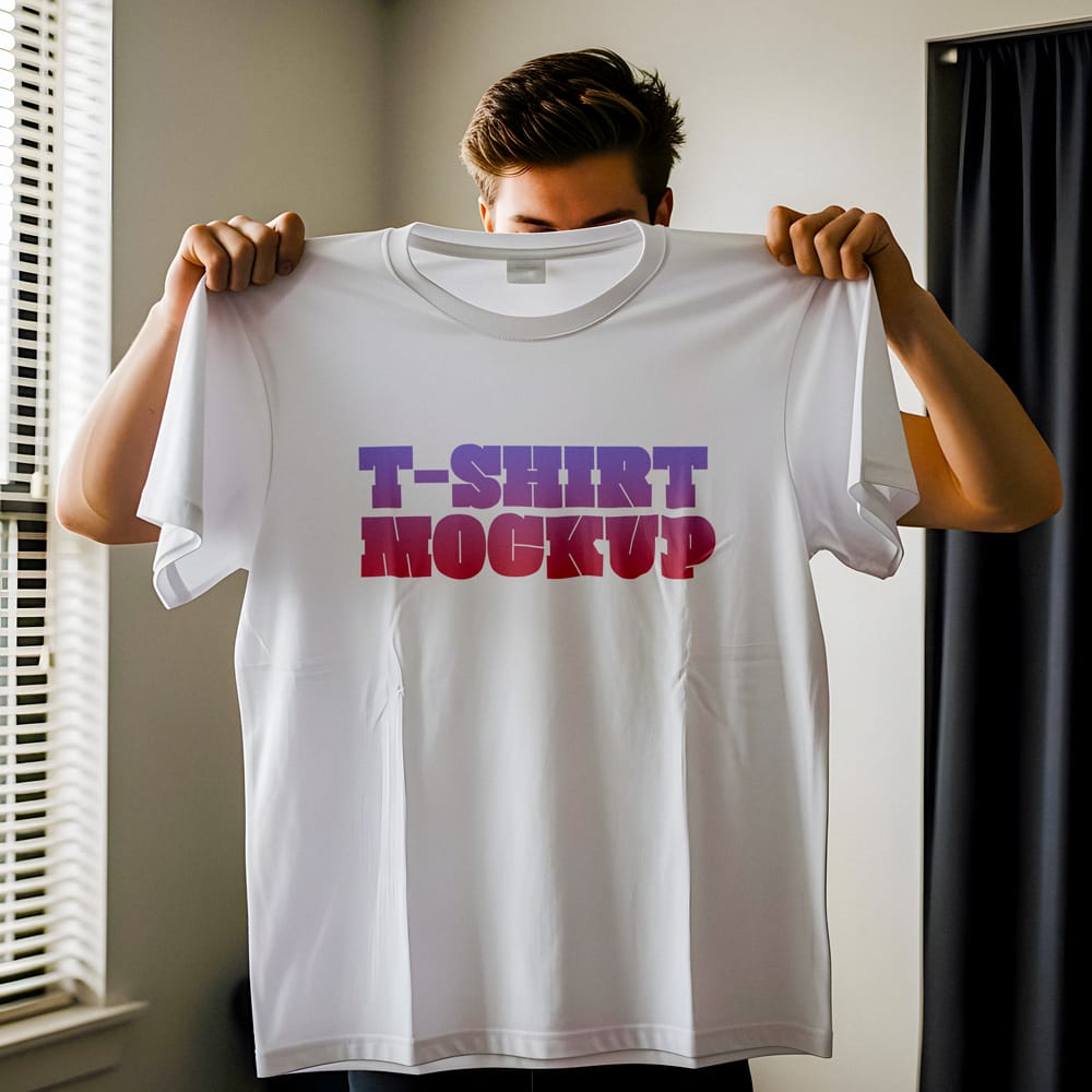 Free T-shirt Holding Mockup PSD