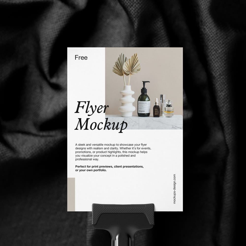 Free Textile Background Flyer Mockup PSD