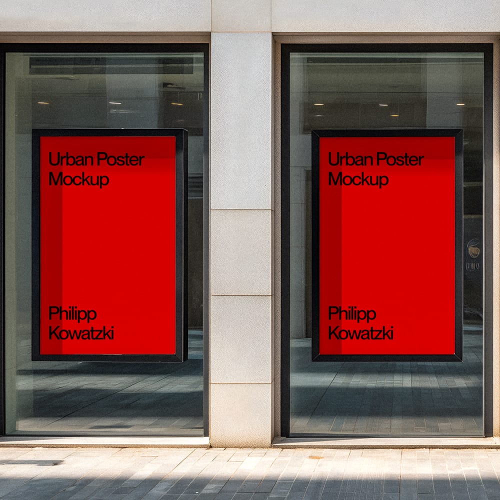 Free Urban Concrete City Poster Mockup PSD