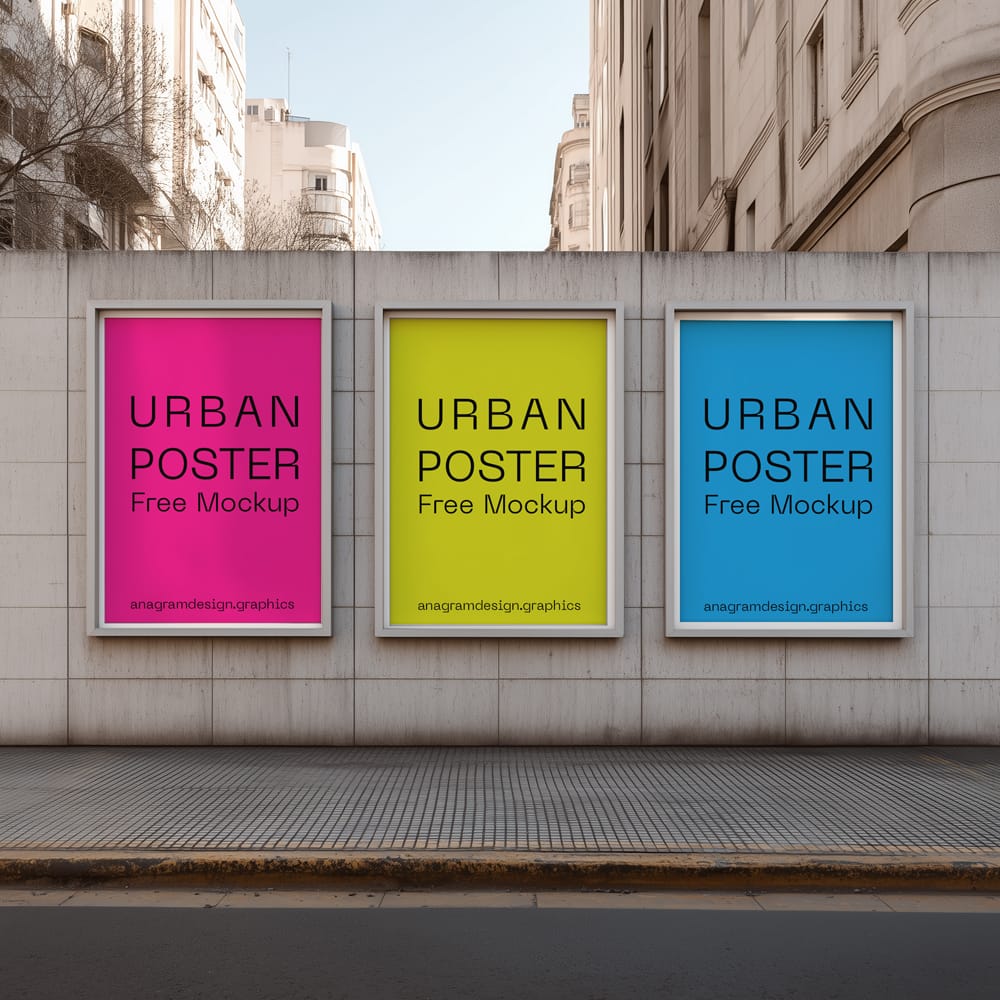 Free Urban Posters Mockup PSD