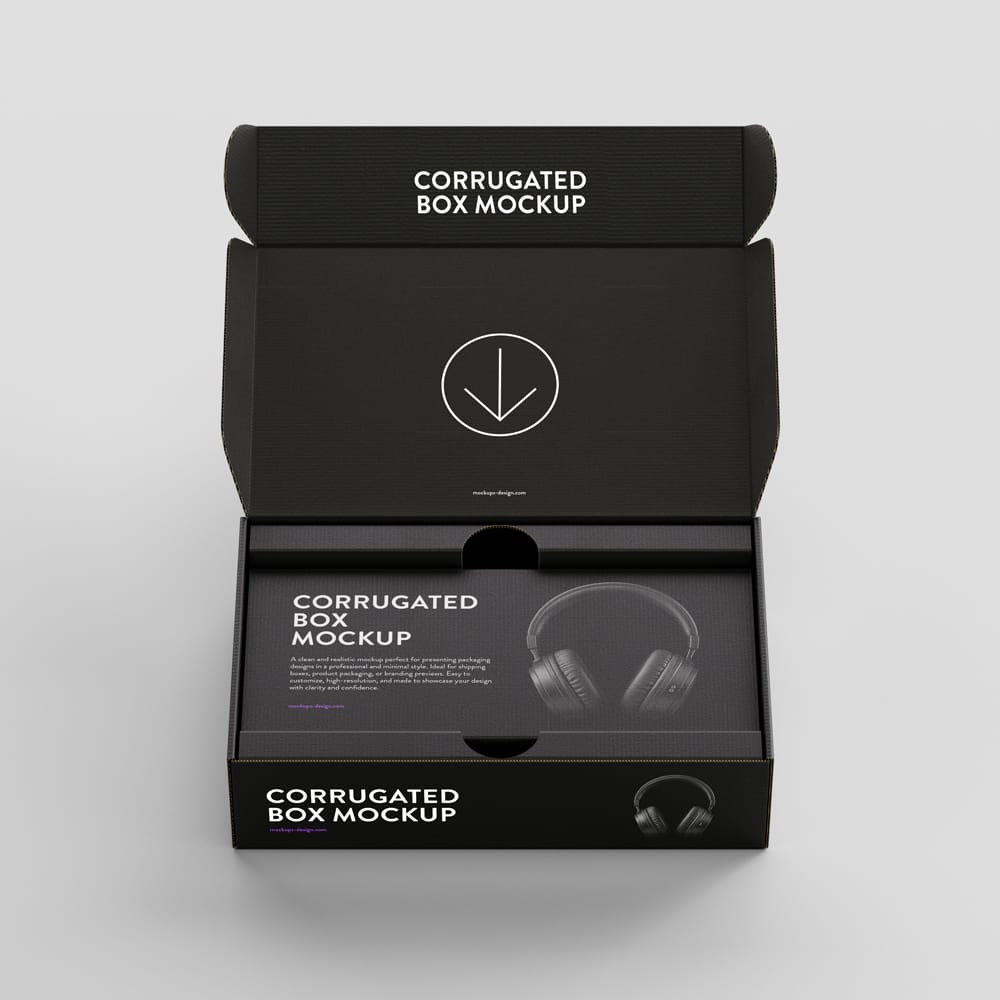 Free Versatile Corrugated Box Mockup PSD