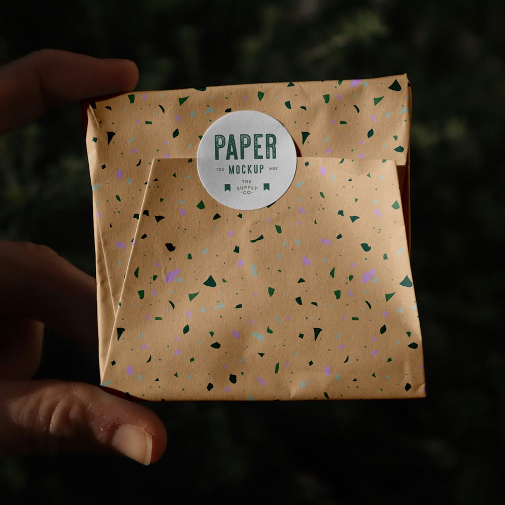 Free Wrapping Paper Package Mockup PSD