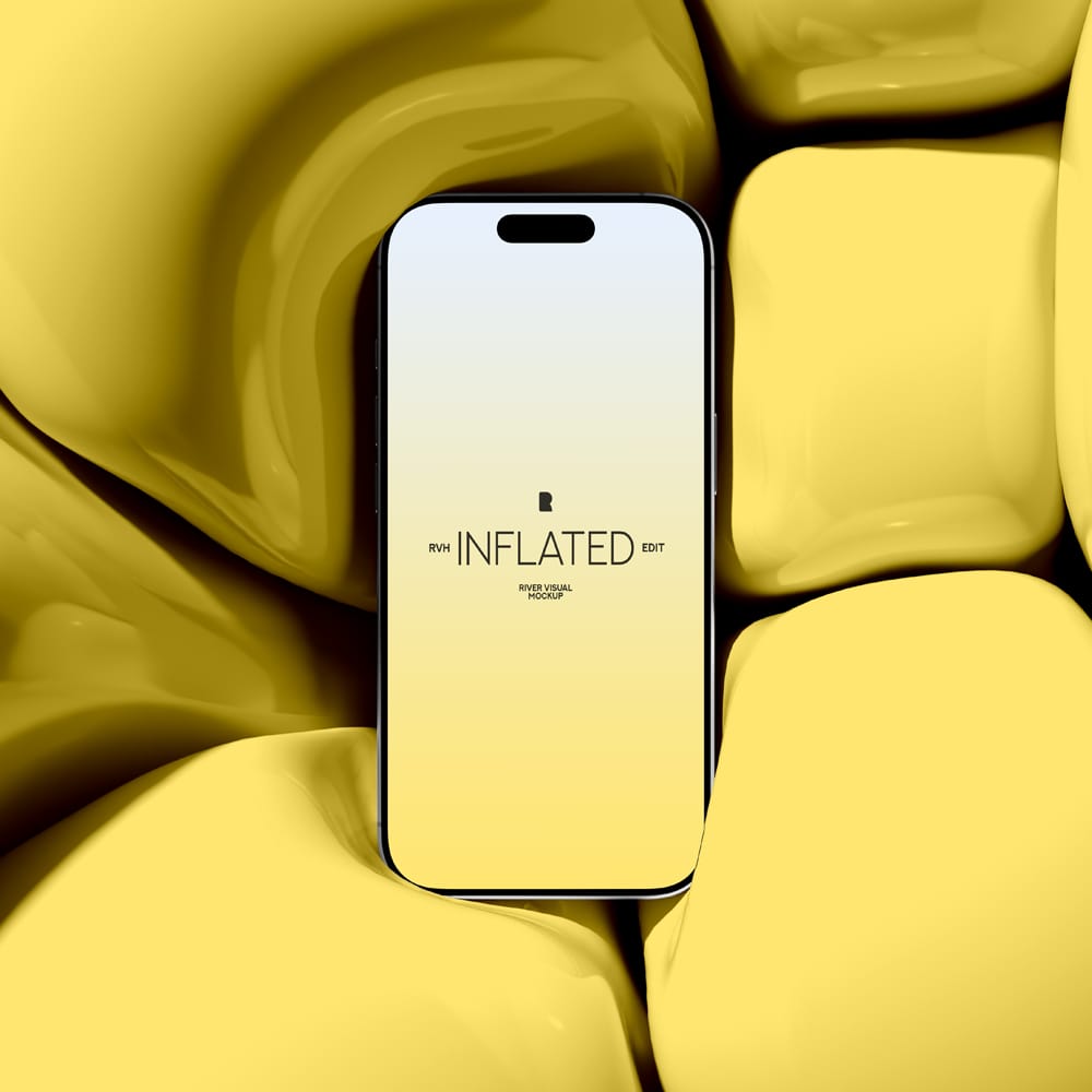 Free iPhone 16 Pro Inflated Series Mockup PSD