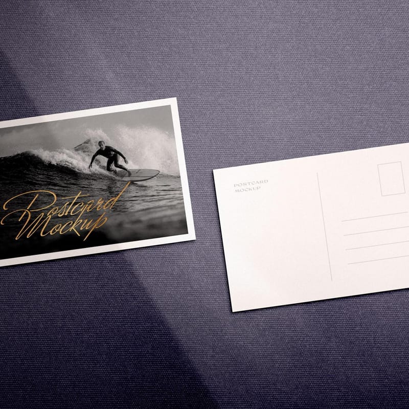 Front and Back Postcard Mockup PSD