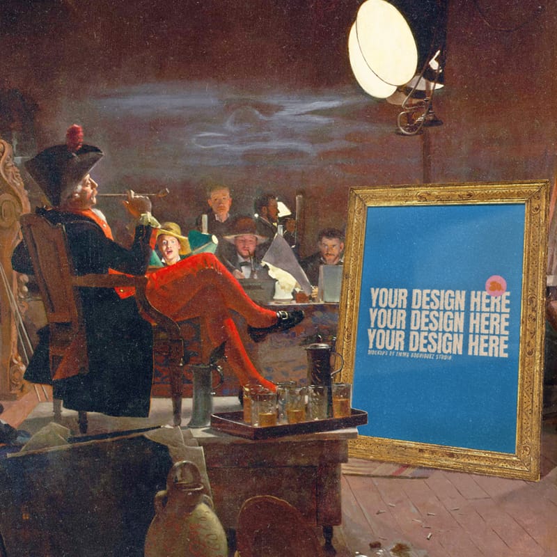 Fun Classical Painting Mockup PSD