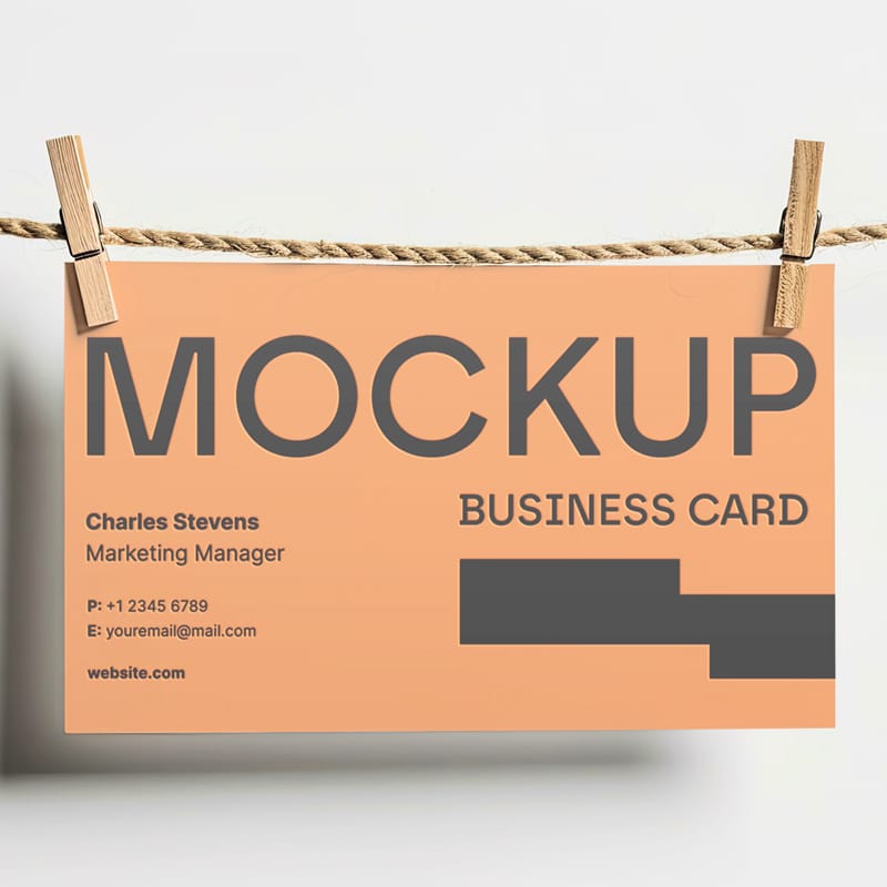 Hanging Business Card Mockup PSD