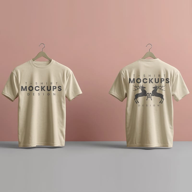 Hanging T-Shirt Mockups PSD