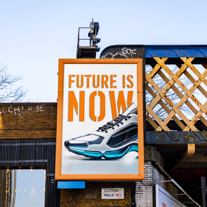 Hanging Vertical Billboard Mockup PSD