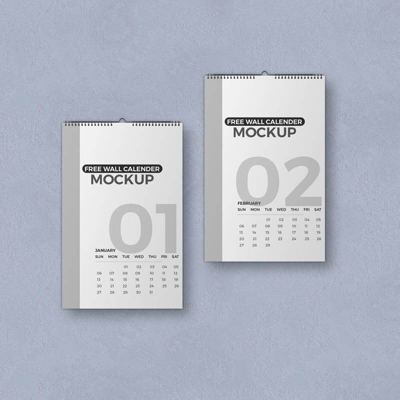 Hanging Wall Calendar Mockup
