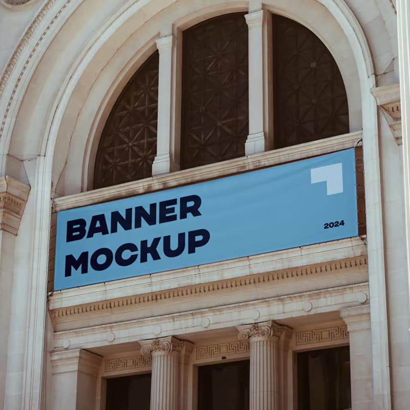 Horizontal Banner Mockup Template PSD