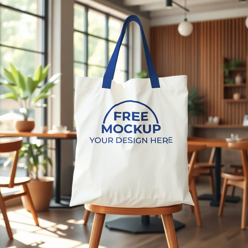 Indoor Scene Tote Bag Mockup PSD