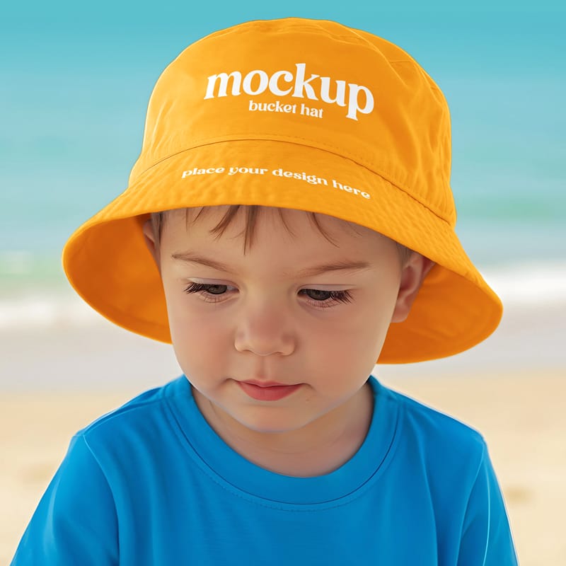 Kids Bucket Hat Mockup PSD