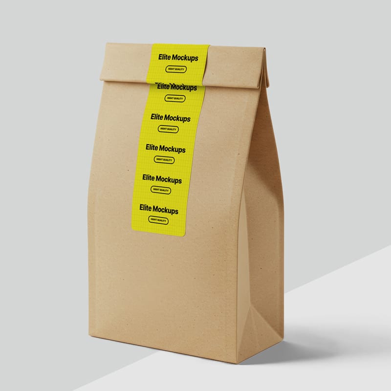 Kraft Bakery Paper Bag Mockup PSD