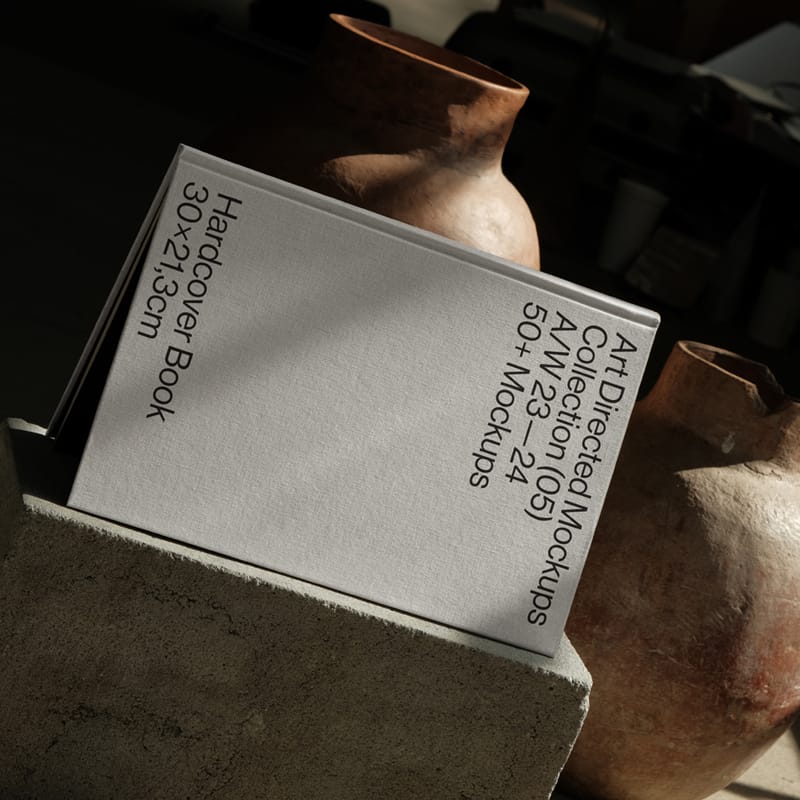 Minimalist Book Hardcover Mockup PSD