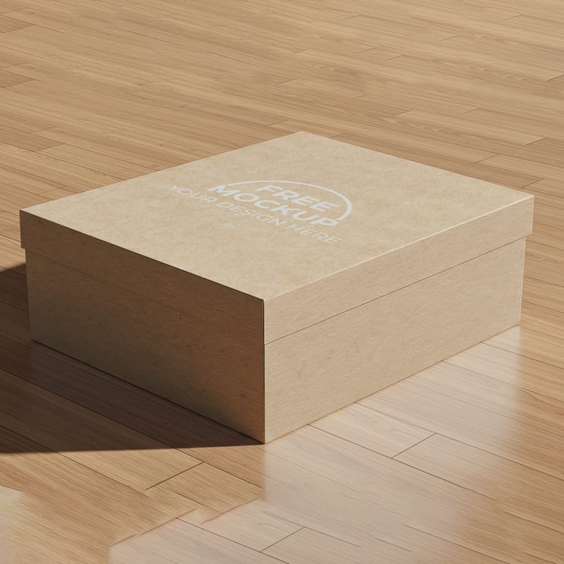 Photorealistic Shoe Box Mockup PSD