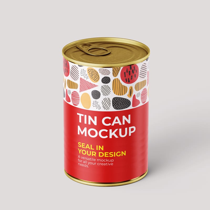 Photorealistic Tin Can Mockup PSD