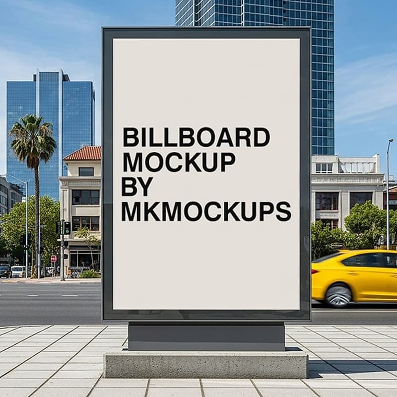 Photorealistic Urban Billboard Mockup PSD
