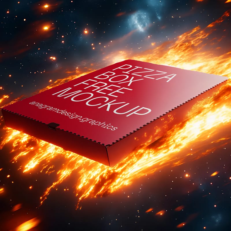 Pizza Box Meteor Mockup PSD