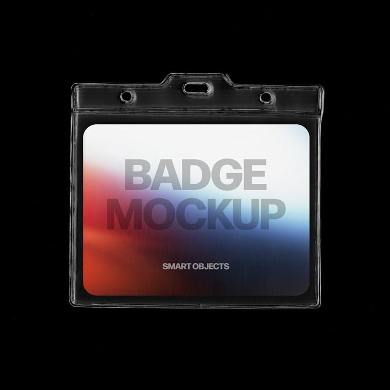 Plastic Sleeve Badge Mockup PSD