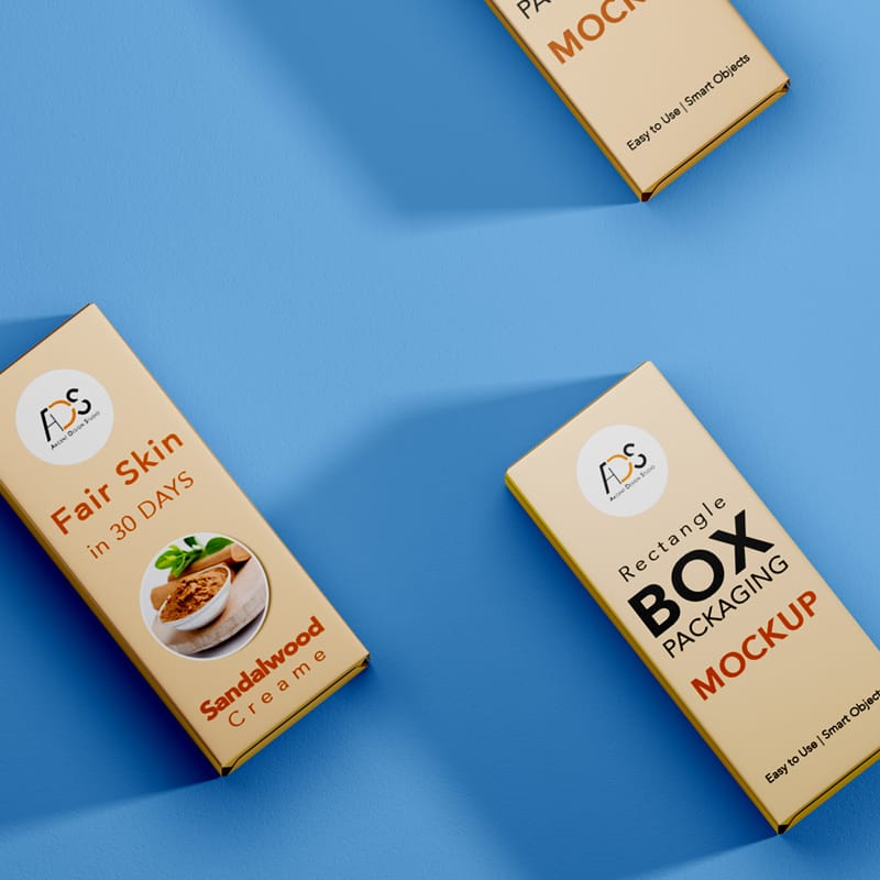 Realistic Box Packaging Mockup PSD